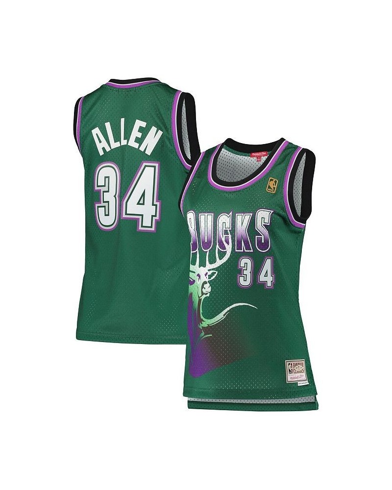 Women's Ray Allen Green Milwaukee Bucks 1996-97 Hardwood Classics Swingman Jersey Green $36.80 Jersey