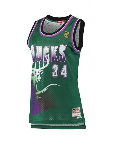 Women's Ray Allen Green Milwaukee Bucks 1996-97 Hardwood Classics Swingman Jersey Green $36.80 Jersey