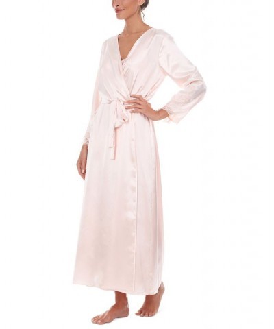 Stella Satin Venise Trim Robe Medium Pink $15.62 Sleepwear