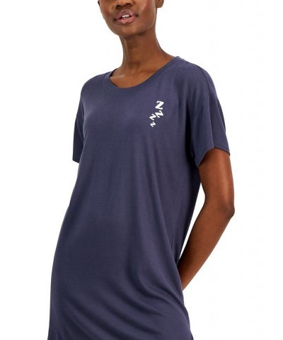 Women's Short-Sleeve Printed Sleepshirt Nairo Dusk Zzzz $11.99 Sleepwear