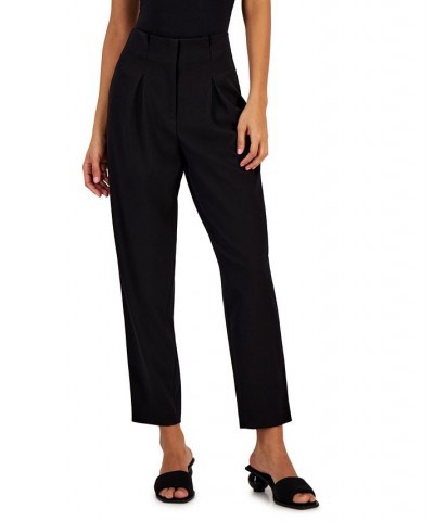 Pleated Front Ankle Pants Black $47.17 Pants