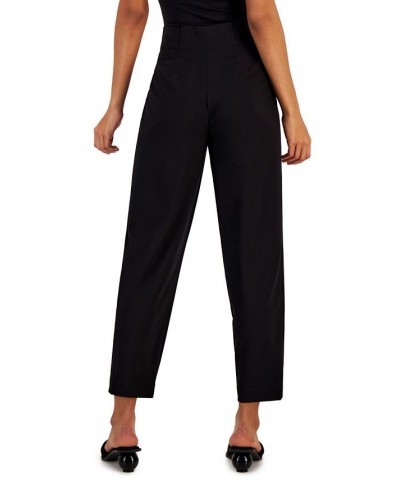 Pleated Front Ankle Pants Black $47.17 Pants