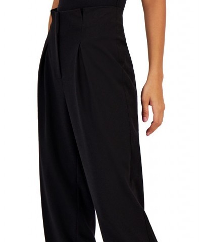 Pleated Front Ankle Pants Black $47.17 Pants