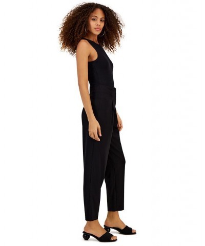 Pleated Front Ankle Pants Black $47.17 Pants