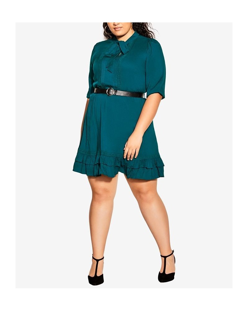 Trendy Plus Size Precious Elbow Sleeve Dress Teal $42.57 Dresses