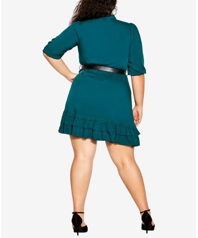 Trendy Plus Size Precious Elbow Sleeve Dress Teal $42.57 Dresses