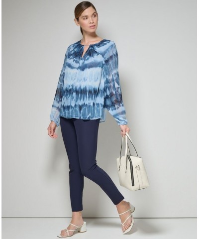 Printed Chiffon Blouse & Skinny Pant White Combo $24.84 Pants