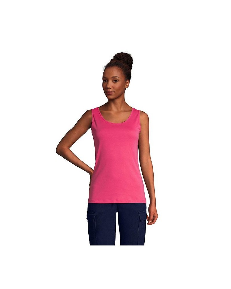 Women's Petite Cotton Tank Top Hot pink $20.85 Tops