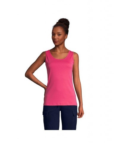 Women's Petite Cotton Tank Top Hot pink $20.85 Tops