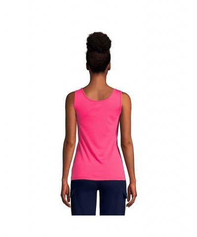 Women's Petite Cotton Tank Top Hot pink $20.85 Tops