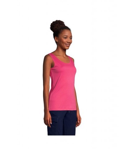 Women's Petite Cotton Tank Top Hot pink $20.85 Tops