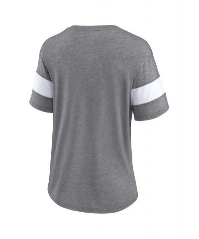 Women's Branded Heathered Gray 2022 MLB All-Star Game Sunset Script Tri-Blend V-Neck T-shirt Heathered Gray $22.08 Tops