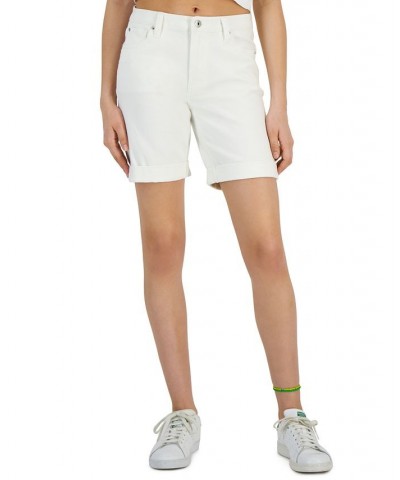 Women's Rolled-Cuff Bermuda Shorts White $10.25 Shorts