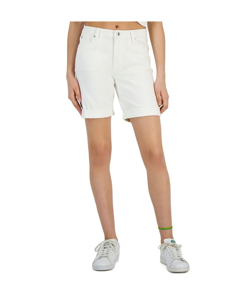 Women's Rolled-Cuff Bermuda Shorts White $10.25 Shorts