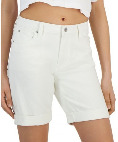 Women's Rolled-Cuff Bermuda Shorts White $10.25 Shorts