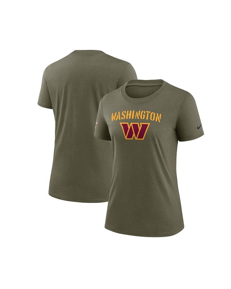 Women's Olive Washington Commanders 2022 Salute To Service Legend T-shirt Olive $30.24 Tops