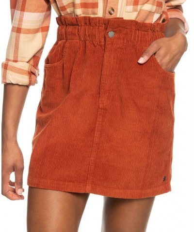 Juniors' Silent Days Corduroy Skirt Baked Clay $16.00 Skirts