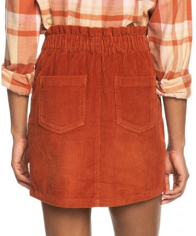 Juniors' Silent Days Corduroy Skirt Baked Clay $16.00 Skirts