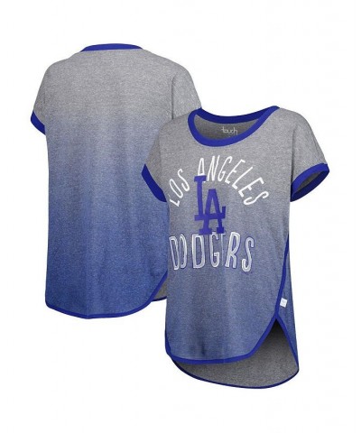 Women's Gray Royal Los Angeles Dodgers Home Run Tri-Blend Sleeveless T-shirt Gray, Royal $24.00 Tops