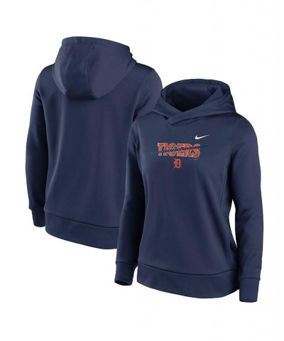 Women's Navy Detroit Tigers Club Angle Performance Pullover Hoodie Navy $36.00 Sweatshirts