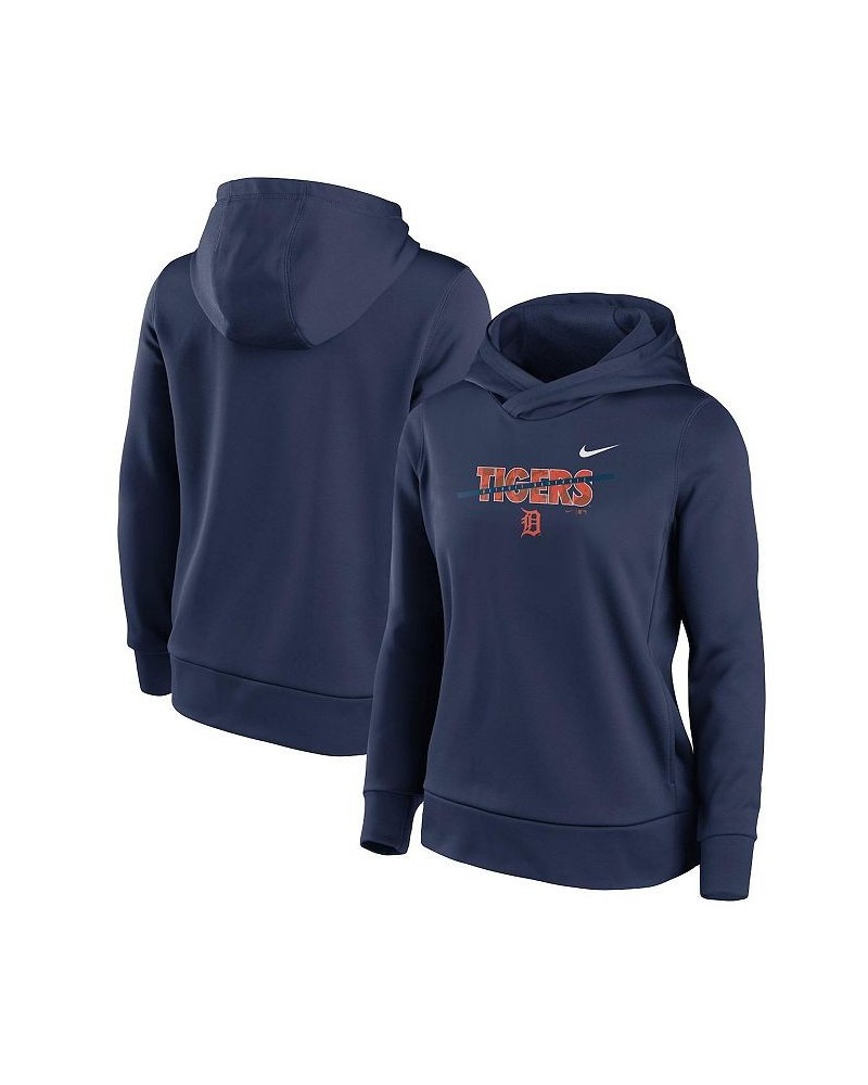 Women's Navy Detroit Tigers Club Angle Performance Pullover Hoodie Navy $36.00 Sweatshirts