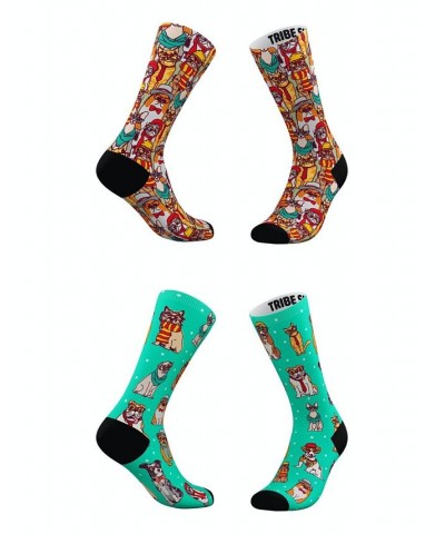 Men's and Women's Hipster Cat Socks Set of 2 Assorted Pre-Pack $16.45 Socks