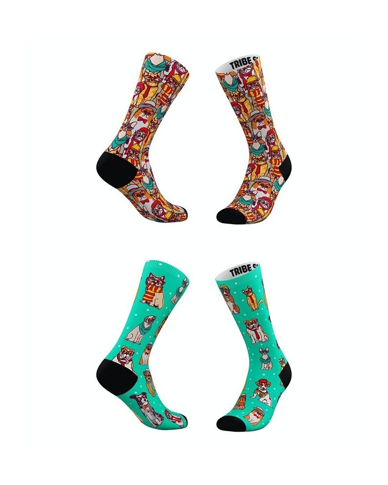 Men's and Women's Hipster Cat Socks Set of 2 Assorted Pre-Pack $16.45 Socks