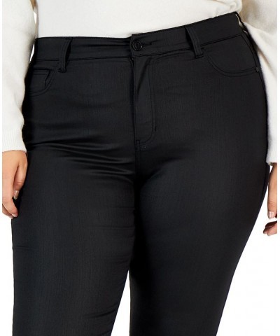 Trendy Plus Size Curvy High-Rise Skinny Jeans Coated Black $12.00 Jeans