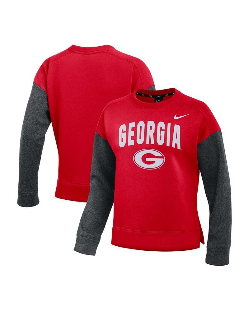 Women's Red Charcoal Georgia Bulldogs Campus Dolman Pullover Sweatshirt Red $30.55 Sweatshirts