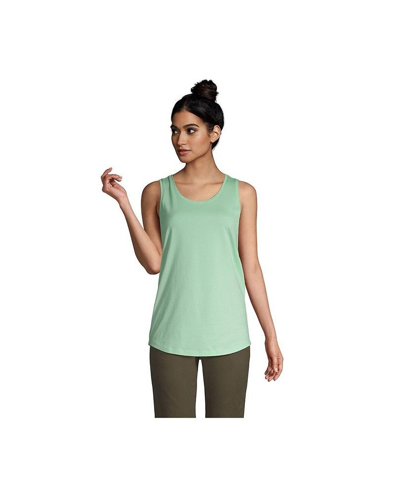 Women's Supima Cotton Scoop Neck Tunic Tank Top Cool mint $19.33 Tops