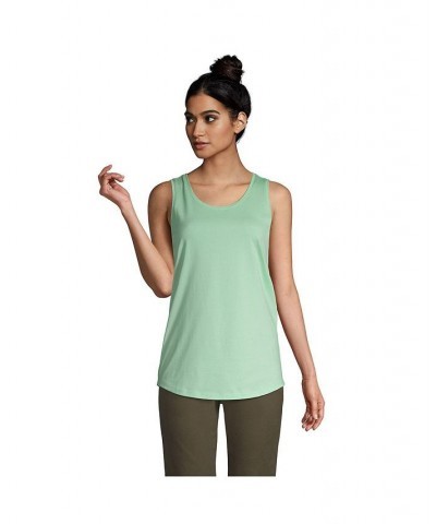 Women's Supima Cotton Scoop Neck Tunic Tank Top Cool mint $19.33 Tops