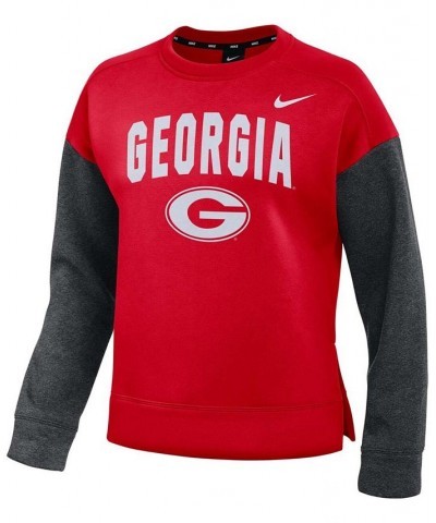 Women's Red Charcoal Georgia Bulldogs Campus Dolman Pullover Sweatshirt Red $30.55 Sweatshirts