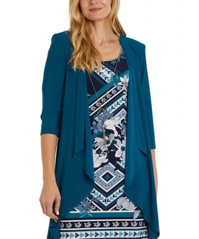 Women's Jacket & Printed Scoop-Neck Dress Blue $50.60 Dresses