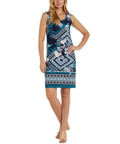 Women's Jacket & Printed Scoop-Neck Dress Blue $50.60 Dresses