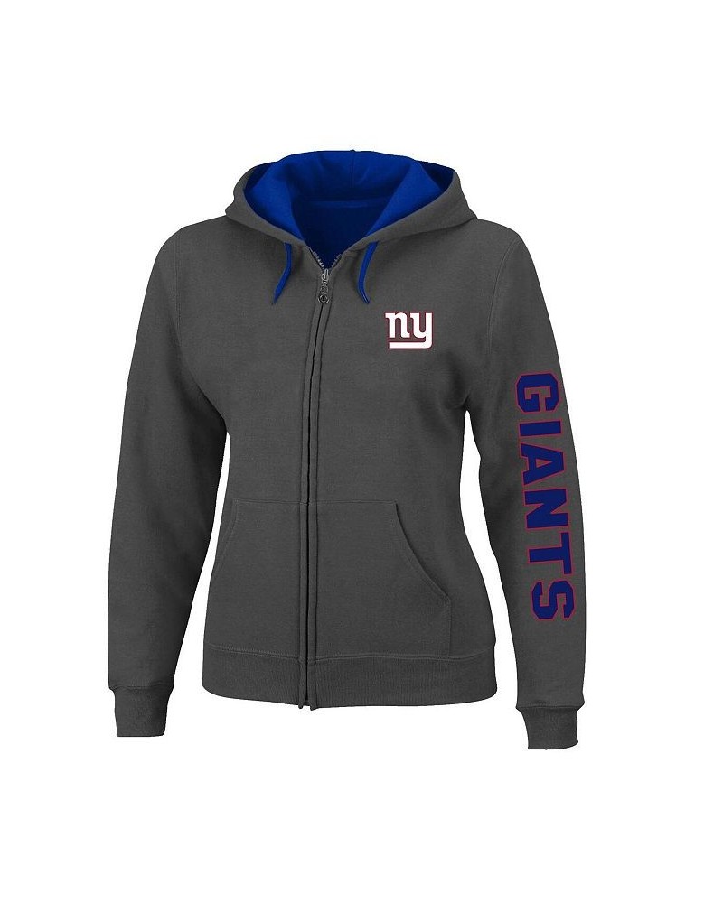 Women's Heather Charcoal New York Giants Plus Size Fleece Full-Zip Hoodie Jacket Heather Charcoal $38.00 Jackets