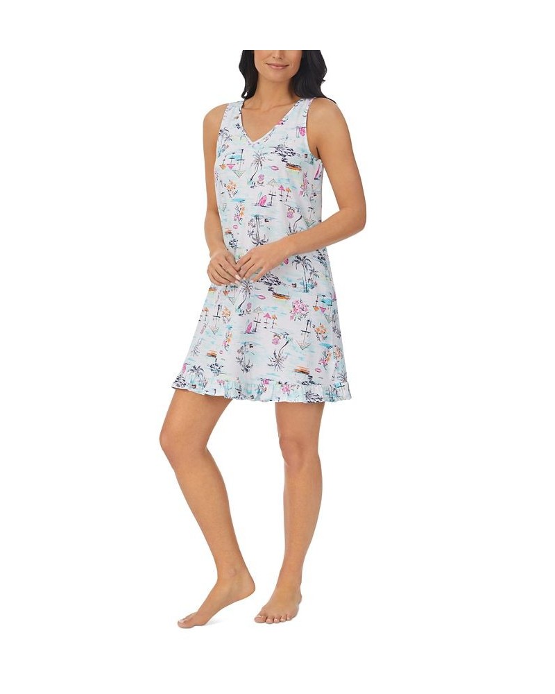 Women's Sleeveless Printed Chemise White $18.15 Sleepwear