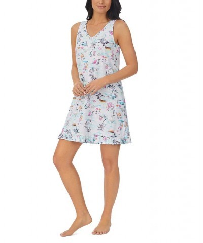 Women's Sleeveless Printed Chemise White $18.15 Sleepwear