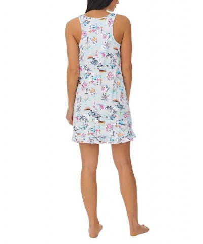 Women's Sleeveless Printed Chemise White $18.15 Sleepwear