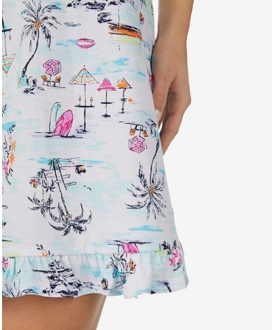 Women's Sleeveless Printed Chemise White $18.15 Sleepwear