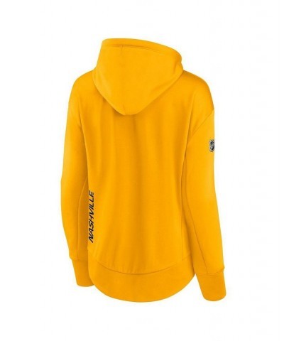 Women's Branded Gold Nashville Predators Authentic Pro Rink Full-Zip Hoodie Gold $53.99 Sweatshirts