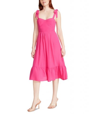 Women's Sophia Rose Bustier Midi Dress Pink $50.49 Dresses