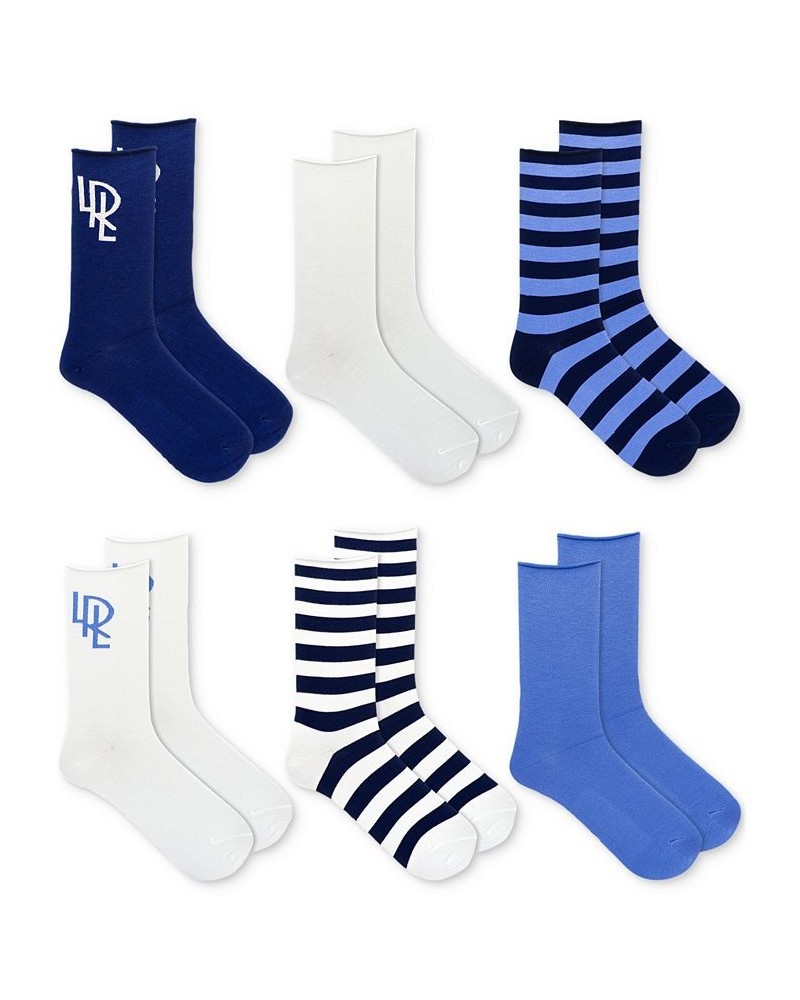 Women's 6-Pk. Logo Stripe Roll-Top Socks Nvast $11.96 Socks