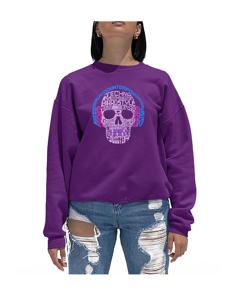 Women's Crewneck Word Art Styles of EDM Music Sweatshirt Top Purple $20.00 Tops