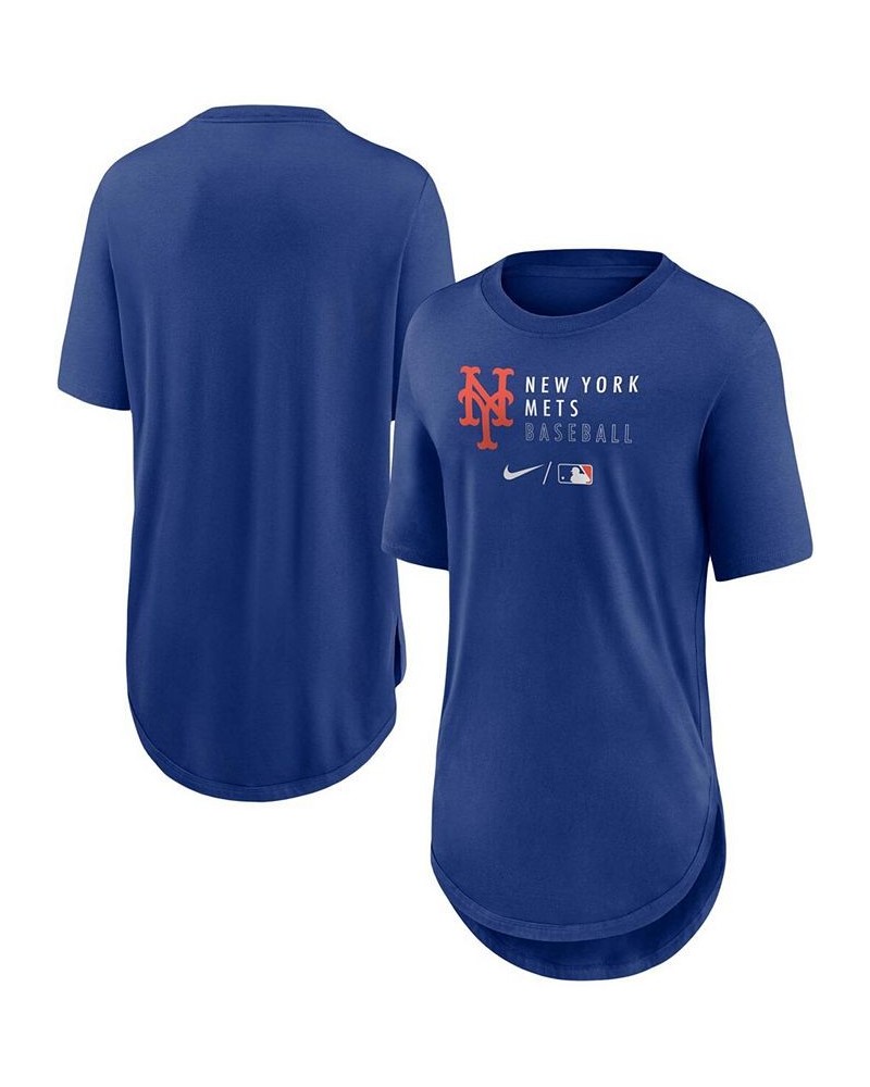 Women's Royal New York Mets Authentic Collection Baseball Fashion Tri-Blend T-shirt Royal $26.99 Tops