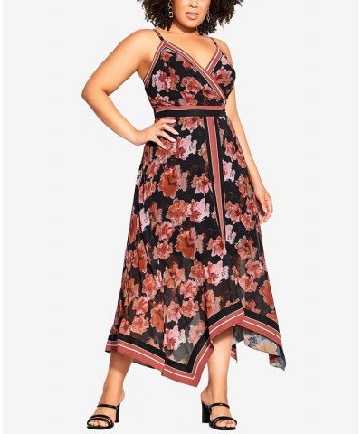 Trendy Plus Size Zoe Maxi Dress Black Scarf $50.66 Dresses