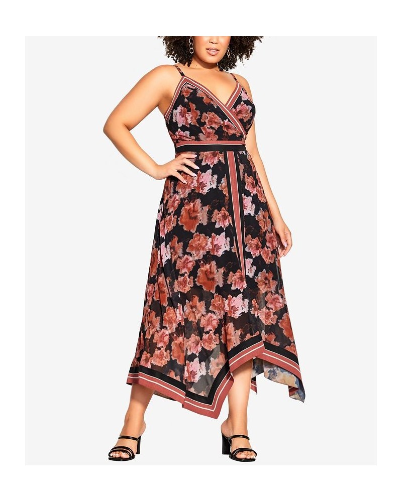 Trendy Plus Size Zoe Maxi Dress Black Scarf $50.66 Dresses