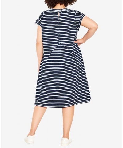 Plus Size Lilly Stripe Dress Stripe Navy $19.34 Dresses