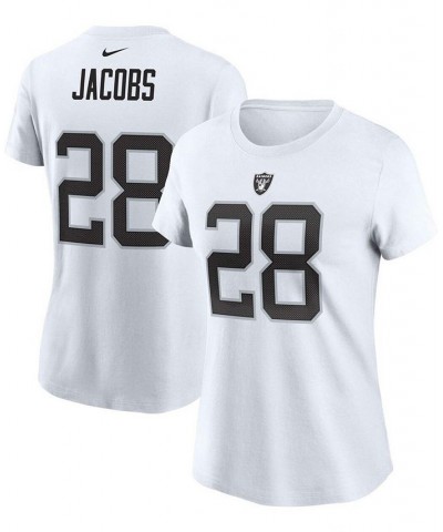 Women's Josh Jacobs White Las Vegas Raiders Name and Number T-shirt White $21.50 Tops