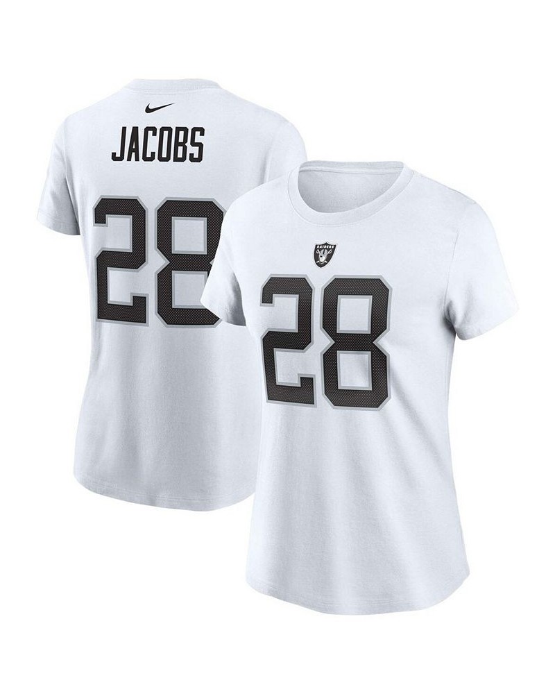 Women's Josh Jacobs White Las Vegas Raiders Name and Number T-shirt White $21.50 Tops