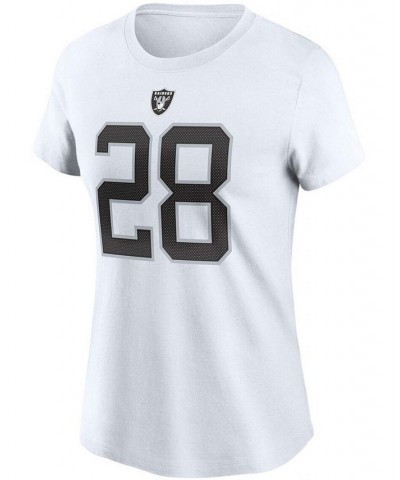 Women's Josh Jacobs White Las Vegas Raiders Name and Number T-shirt White $21.50 Tops